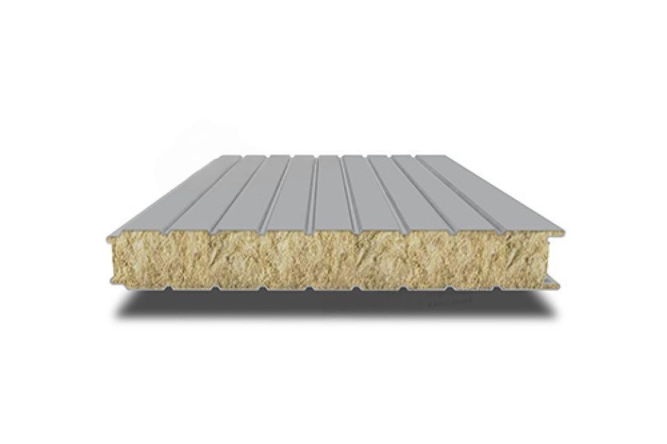 Сэндвич-панели для холодильных камер с минеральной ватой, 1200х180 мм, 0.5/0.5, Полиуретан глянец