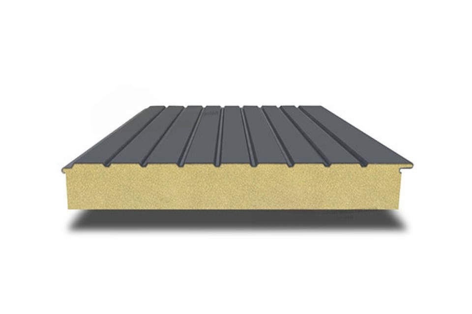 Двухслойная сэндвич-панель с минеральной ватой, 1000х120 мм, 0.5 Полиуретан глянец